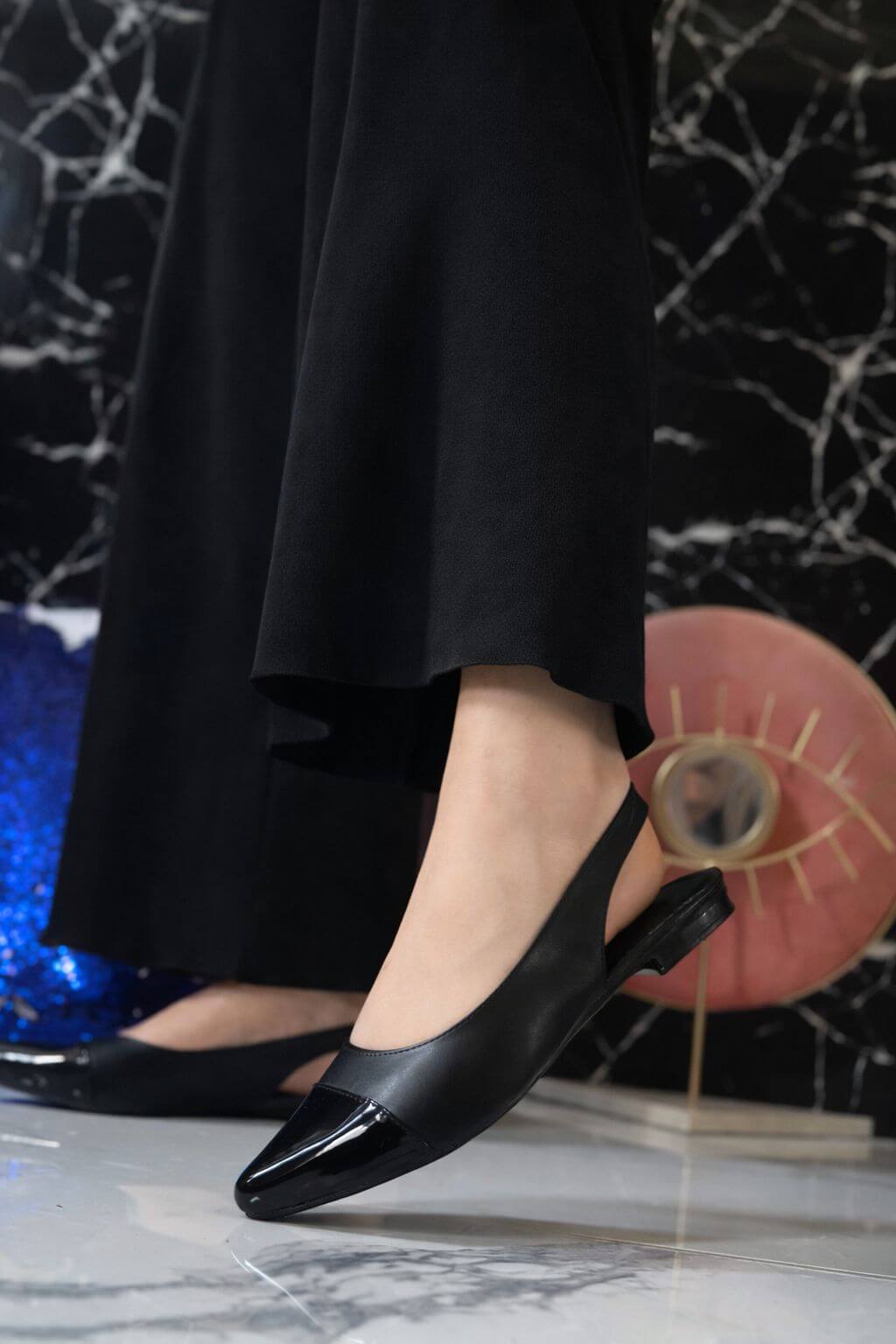 Zapatos Slingback Negros para Mujer