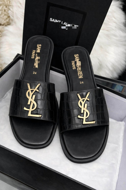 Sandalia YSL negro Drilo